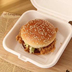 Microwavable & Biodegradable Custom Greaseproof  Bagasse Paper Lunch Box