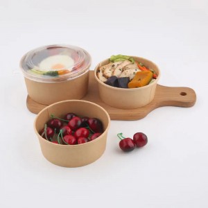 Disposable Kraft Paper Soup Bowls With Lid