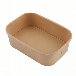 Disposable Takeaway Rectangular Kraft Paper Bowl