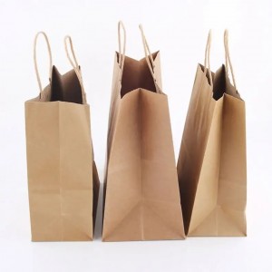 Customized Logo Eco-friendly takeaway Kraft Bags