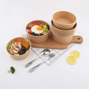 Disposable Kraft Paper Soup Bowls With Lid