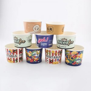 Ice Cream Cup with Lid and Spoon for Hot or Cold Food