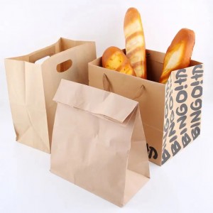 Customized Logo Eco-friendly takeaway Kraft Bags