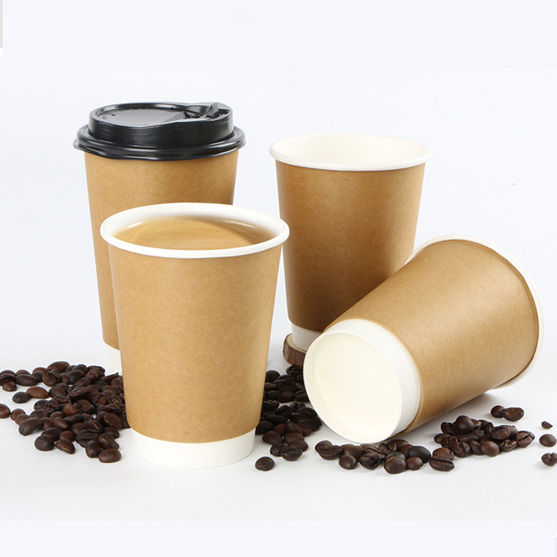 disposable coffee paper cup with lid