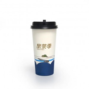 Disposable Recyclable Double Wall Paper Cup with Lids