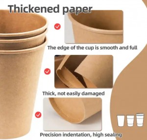 Custom Single-Wall Eco-Friendly Kraft Paper Cups with Lid
