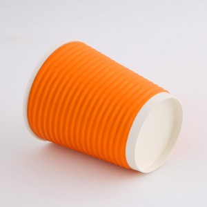 Customizable & Disposable Ripple Wall Coffee Cups with Lids