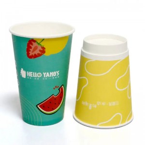 Single-wall Paper Cup with Lid Heat-resistant & Leak-proof