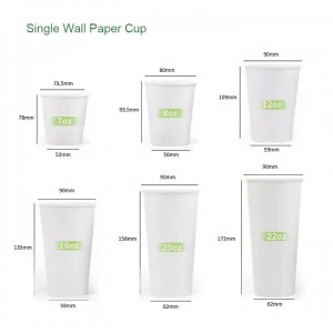 Single-wall Paper Cup with Lid Heat-resistant & Leak-proof