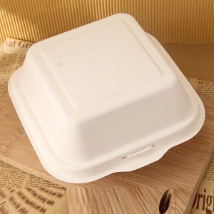 Microwavable & Biodegradable Custom Greaseproof  Bagasse Paper Lunch Box