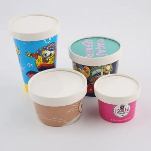 Ice Cream Cup with Lid and Spoon for Hot or Cold Food