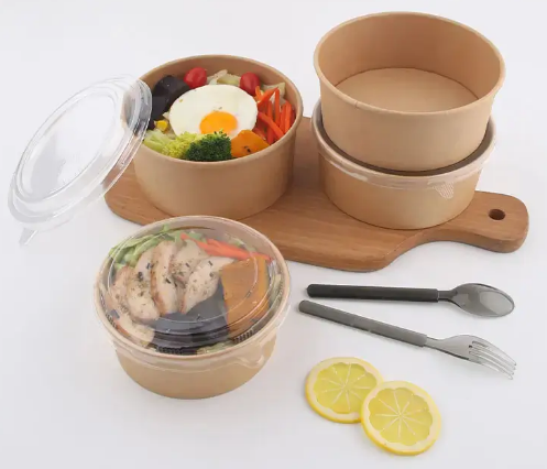 Kraft Paper Bowl with Lid