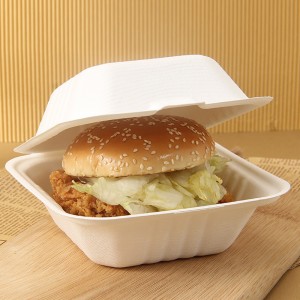 Microwavable & Biodegradable Custom Greaseproof  Bagasse Paper Lunch Box