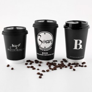 Premium Double-Walled White Cardboard Coffee Cups with Lids