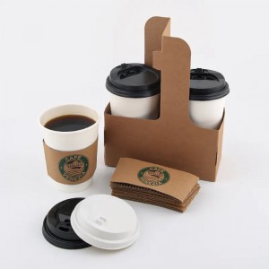 Custom Single-Wall Eco-Friendly Kraft Paper Cups with Lid