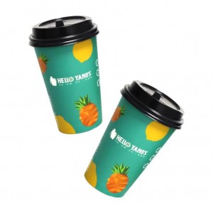 Single-wall Paper Cup with Lid Heat-resistant & Leak-proof