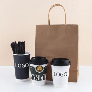 Premium Double-Walled White Cardboard Coffee Cups with Lids