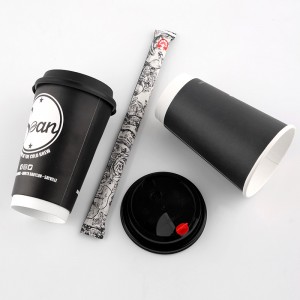 Premium Double-Walled White Cardboard Coffee Cups with Lids