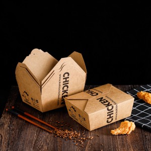 Custom Logo Disposable Kraft Paper Lunch Box