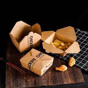 Custom Logo Disposable Kraft Paper Lunch Box
