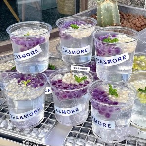 Eco-friendly  Custom PET Plastic Cup  with Lids