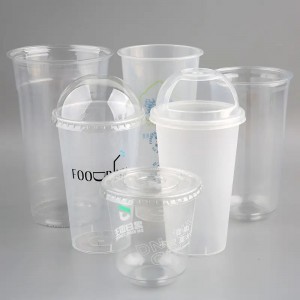 Eco-friendly  Custom PET Plastic Cup  with Lids