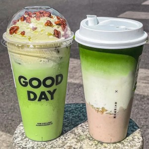 Eco-friendly  Custom Clear Boba  Cups With Lid