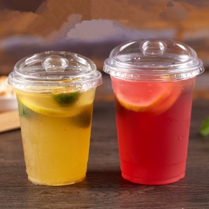 Custom Logo Disposable Plastic Cups with Lids